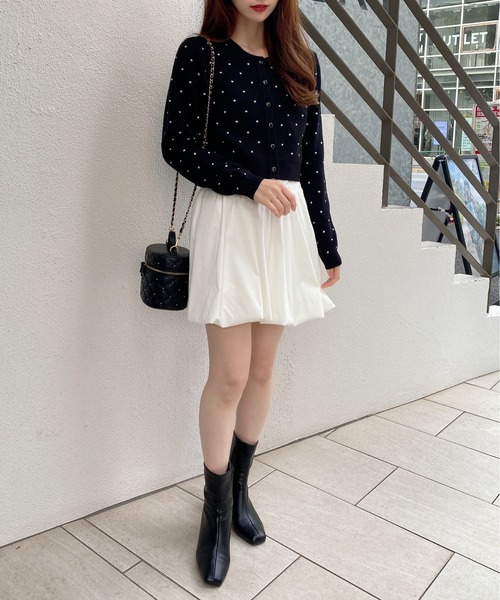 INGNI(イング)の「ドット柄ニットカーディガン(カーディガン/ボレロ・レディース・グレー系その他3/ブラック×ホワイト・M)」の10枚目の写真