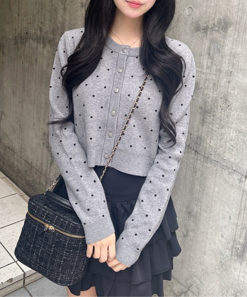 INGNI(イング)の「ドット柄ニットカーディガン(カーディガン/ボレロ・レディース・グレー系その他3/ブラック×ホワイト・M)」の11枚目の写真
