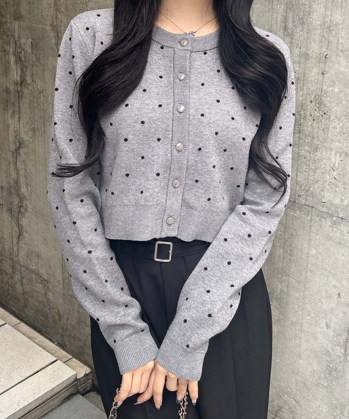 INGNI(イング)の「ドット柄ニットカーディガン(カーディガン/ボレロ・レディース・グレー系その他3/ブラック×ホワイト・M)」の16枚目の写真