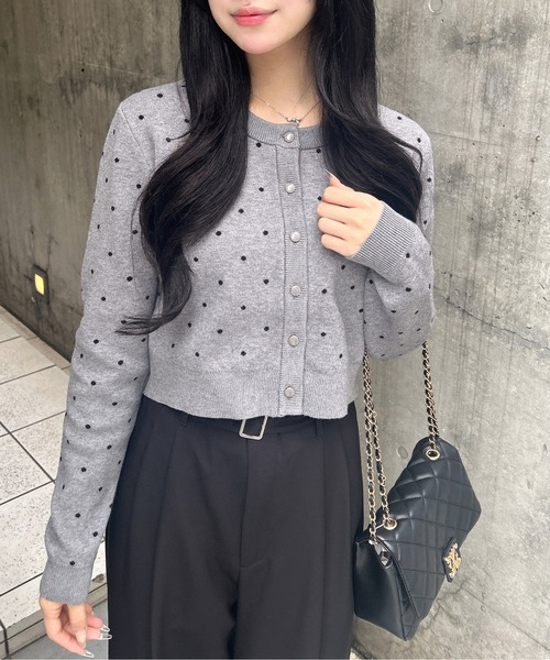 INGNI(イング)の「ドット柄ニットカーディガン(カーディガン/ボレロ・レディース・グレー系その他3/ブラック×ホワイト・M)」の18枚目の写真