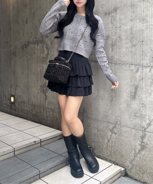 INGNI(イング)の「ドット柄ニットカーディガン(カーディガン/ボレロ・レディース・グレー系その他3/ブラック×ホワイト・M)」の14枚目の写真