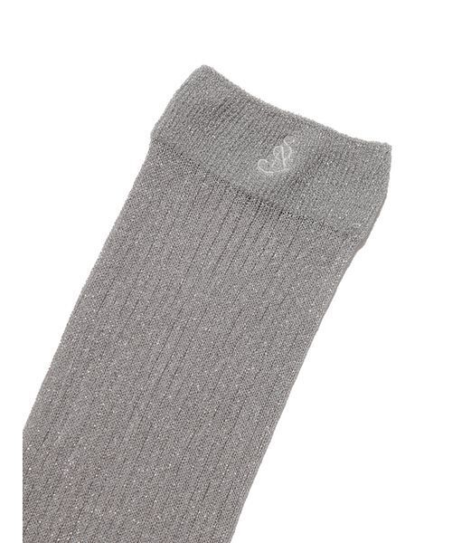 SNIDEL（スナイデル）の「ラメシアーソックス（ソックス/靴下・レディース・アイボリー/ライトベージュ/シルバー・F）」の6枚目の写真