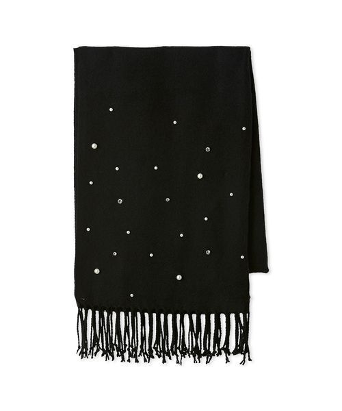 LILY BROWN（リリーブラウン）の「[L.B CANDY STOCK]パールビジュー付きストール（ストール/ショール・レディース・ホワイト/ブラック・F）」の2枚目の写真