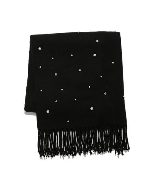 LILY BROWN（リリーブラウン）の「[L.B CANDY STOCK]パールビジュー付きストール（ストール/ショール・レディース・ホワイト/ブラック・F）」の6枚目の写真