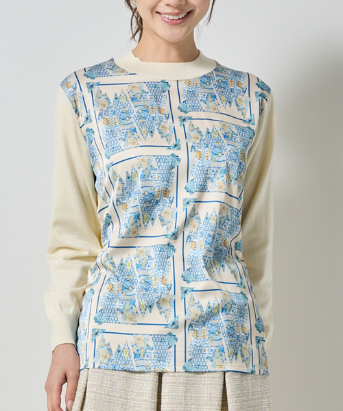 セール】【NARACAMICIE】GENIUS森柄ニットプルオーバー（ニット