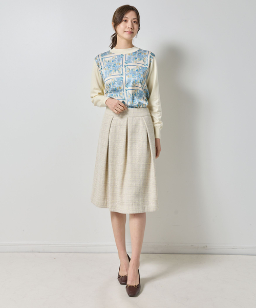 ナラカミーチェ（NARACAMICIE）/【NARACAMICIE】GENIUS森柄ニットプルオーバー セール】【NARACAMICIE】GENIUS森柄ニットプルオーバー（ニット