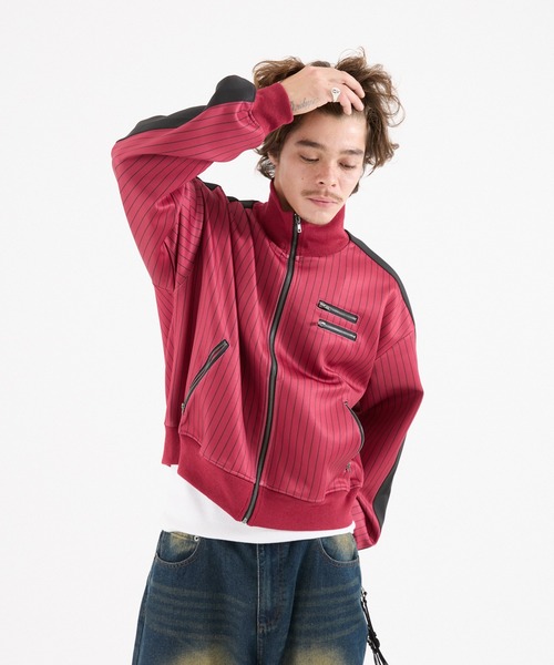 FTW（エフティダブリュー）の「【UNISEX】STRIPE TRACK JACKET（ブルゾン・メンズ・ボルドー/ブラック・LARGE/MEDIUM/SMALL）」の2枚目の写真