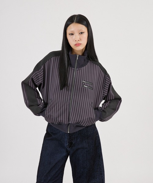 FTW（エフティダブリュー）の「【UNISEX】STRIPE TRACK JACKET（ブルゾン・メンズ・ボルドー/ブラック・LARGE/MEDIUM/SMALL）」の5枚目の写真