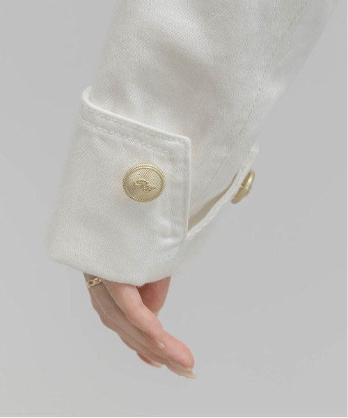 RANDA(ランダ)の「ノーカラーショートデニムジャケット(デニムジャケット・レディース・インディゴブルー/ブルー・0/1)」の7枚目の写真