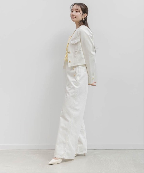 RANDA(ランダ)の「ノーカラーショートデニムジャケット(デニムジャケット・レディース・インディゴブルー/ブルー・0/1)」の10枚目の写真