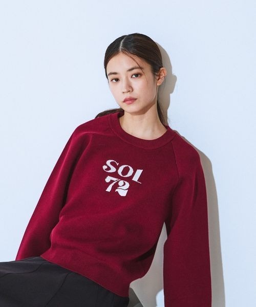 JEANASIS(ジーナシス)の「【選べるサイズ】12G Wフェイスロゴプルオーバー/618841(ニット/セーター・レディース・ネイビー/グレー/ボルドー・MEDIUM/LARGE)」の3枚目の写真