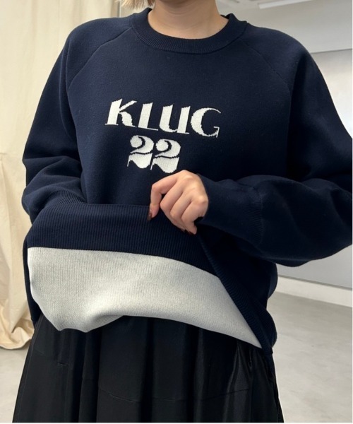 JEANASIS(ジーナシス)の「【選べるサイズ】12G Wフェイスロゴプルオーバー/618841(ニット/セーター・レディース・ネイビー/グレー/ボルドー・MEDIUM/LARGE)」の4枚目の写真