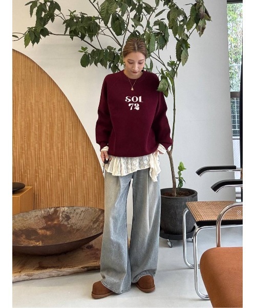 選べるサイズ】12G Wフェイスロゴプルオーバー/618841（ニット