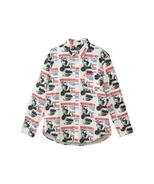 HYSTERIC GLAMOUR（ヒステリックグラマー）の「HYSTERIC HAIR CUT柄 レギュラーカラーシャツ（シャツ/ブラウス・メンズ・ホワイト系その他/ブラック系その他・MEDIUM/LARGE/X-LARGE/SMALL）」の2枚目の写真