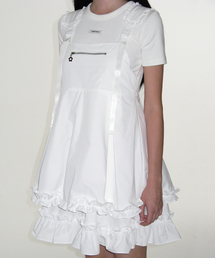 CRANK（クランク）の「バックルストラップフリルワンピース_ホワイト（ワンピース）」
