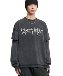 A.R LONG SLEEVE TEE - WASHED BLACK