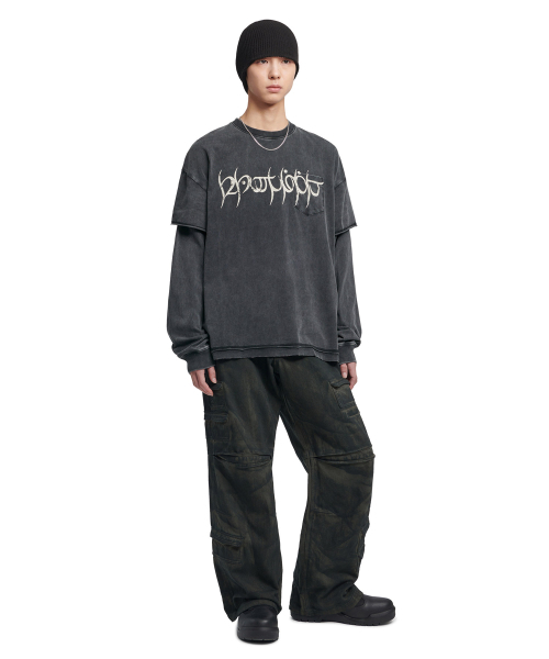 NOMANUAL（NOMANUAL）の「A.R LONG SLEEVE TEE - WASHED BLACK（Tシャツ/カットソー・レディース・その他・MEDIUM/LARGE/X-LARGE）」の4枚目の写真