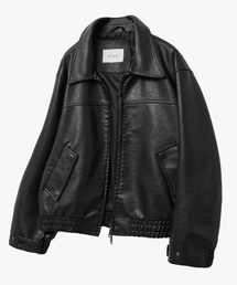 VTWO（ブイツー）の「8267 ウォッシュドレザー ブルゾン ジャンパー (ブラック)（ライダースジャケット）」