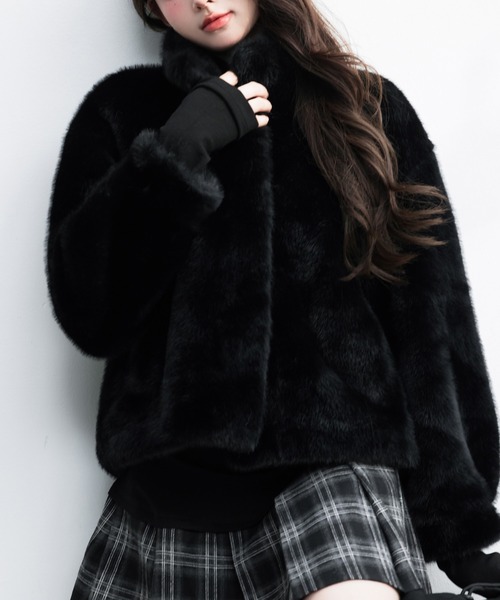 j.s.b. ファージャケット ブラック SINISTER MOUTH FAUX FUR JACKET bk - IDIOME | ONLINE SHOP 熊本の