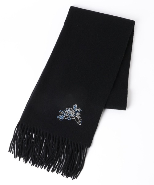 HARE（ハレ）の「ウールカシミヤマフラー(HARE)（ストール/ショール・レディース・ブラック/ボルドー・FREE）」の13枚目の写真