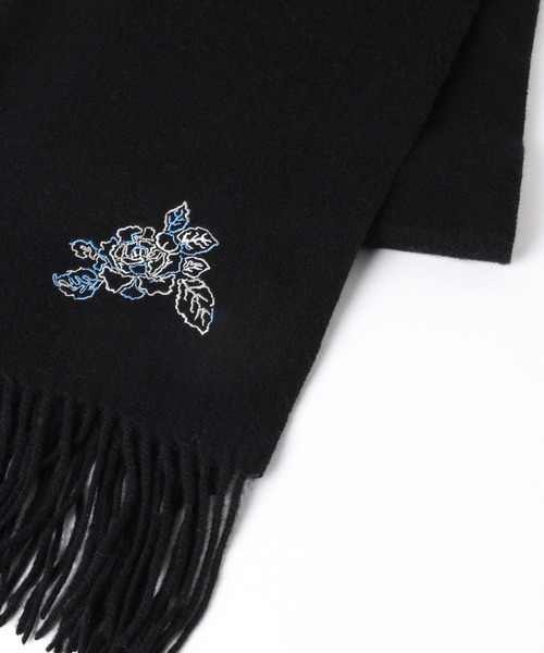 HARE（ハレ）の「ウールカシミヤマフラー(HARE)（ストール/ショール・レディース・ブラック/ボルドー・FREE）」の15枚目の写真