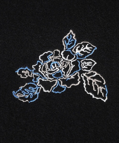 HARE（ハレ）の「ウールカシミヤマフラー(HARE)（ストール/ショール・レディース・ブラック/ボルドー・FREE）」の9枚目の写真