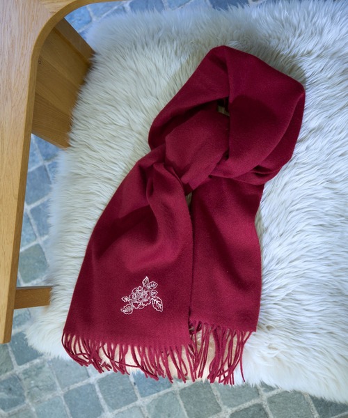 HARE（ハレ）の「ウールカシミヤマフラー(HARE)（ストール/ショール・レディース・ブラック/ボルドー・FREE）」の22枚目の写真