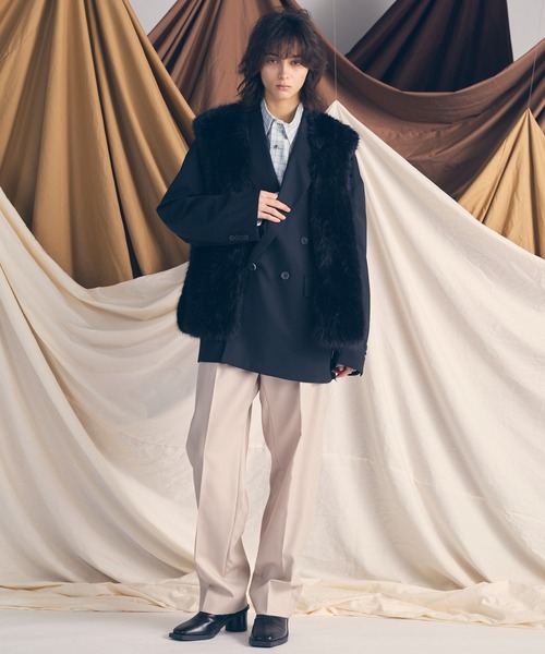 MAISON SPECIAL(メゾンスペシャル)の「《UNISEX》Luxury Volume Eco Fur Prime-Over Vest/ラグジュアリーボリュームエコファープライムオーバーベスト【MAISON SPECIAL/メゾンスペシャル】(ベスト・メンズ・ブラック/グレー・0/1/2)」の10枚目の写真