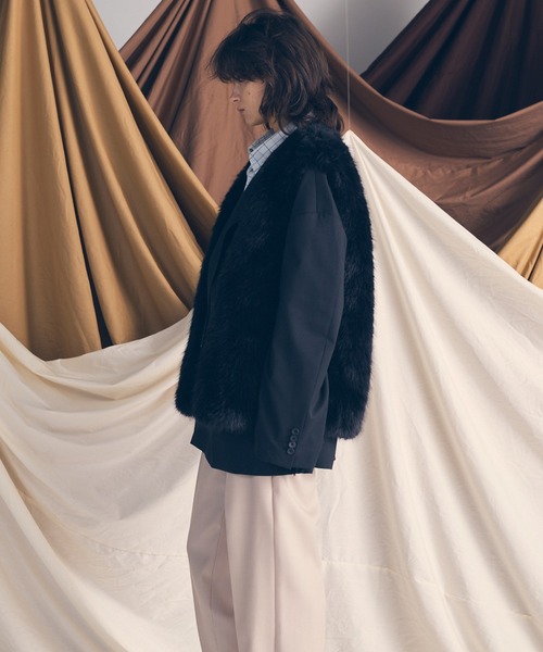 MAISON SPECIAL(メゾンスペシャル)の「《UNISEX》Luxury Volume Eco Fur Prime-Over Vest/ラグジュアリーボリュームエコファープライムオーバーベスト【MAISON SPECIAL/メゾンスペシャル】(ベスト・メンズ・ブラック/グレー・0/1/2)」の13枚目の写真