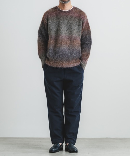 quadro（クオドロ）の「5G引き揃え片畦クルーネック（ニット/セーター・メンズ・グリーン/ブラウン・LARGE/MEDIUM）」の14枚目の写真