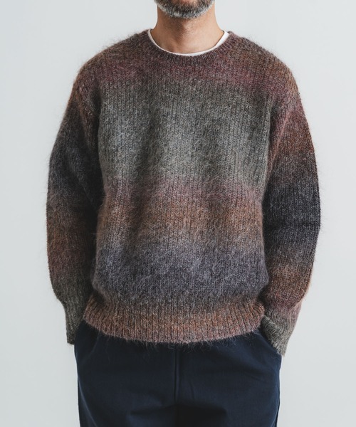 quadro（クオドロ）の「5G引き揃え片畦クルーネック（ニット/セーター・メンズ・グリーン/ブラウン・LARGE/MEDIUM）」の13枚目の写真