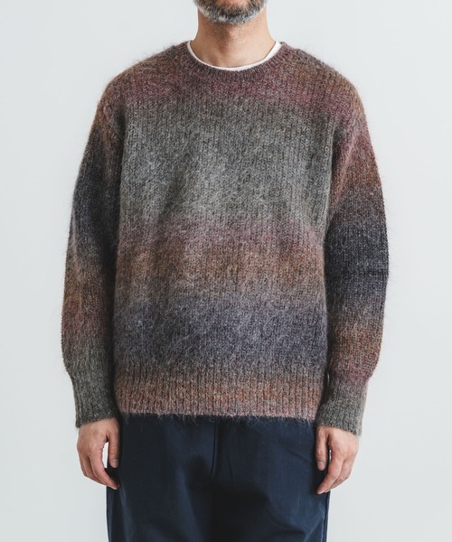 quadro（クオドロ）の「5G引き揃え片畦クルーネック（ニット/セーター・メンズ・グリーン/ブラウン・LARGE/MEDIUM）」の19枚目の写真