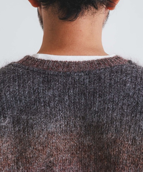 quadro（クオドロ）の「5G引き揃え片畦クルーネック（ニット/セーター・メンズ・グリーン/ブラウン・LARGE/MEDIUM）」の18枚目の写真
