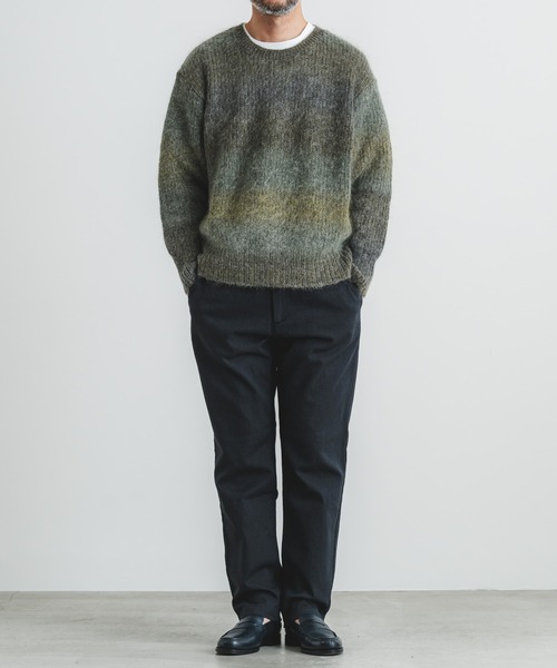 quadro（クオドロ）の「5G引き揃え片畦クルーネック（ニット/セーター・メンズ・グリーン/ブラウン・LARGE/MEDIUM）」の12枚目の写真