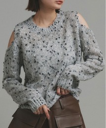 ミックスネップ ショルダーカットニット