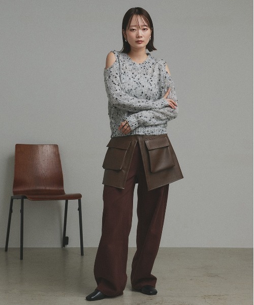 ad thie(アドティエ)の「ミックスネップ ショルダーカットニット(ニット/セーター・レディース・ピンク/イエロー/ブラック・FREE)」の14枚目の写真