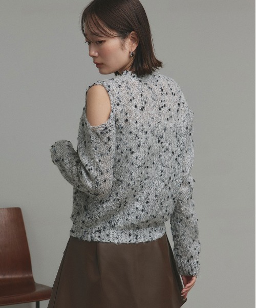 ad thie(アドティエ)の「ミックスネップ ショルダーカットニット(ニット/セーター・レディース・ピンク/イエロー/ブラック・FREE)」の16枚目の写真