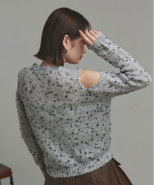 ad thie(アドティエ)の「ミックスネップ ショルダーカットニット(ニット/セーター・レディース・ピンク/イエロー/ブラック・FREE)」の17枚目の写真