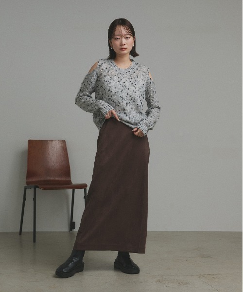 ad thie(アドティエ)の「ミックスネップ ショルダーカットニット(ニット/セーター・レディース・ピンク/イエロー/ブラック・FREE)」の18枚目の写真