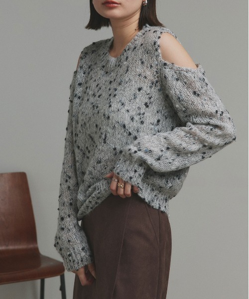 ad thie(アドティエ)の「ミックスネップ ショルダーカットニット(ニット/セーター・レディース・ピンク/イエロー/ブラック・FREE)」の20枚目の写真