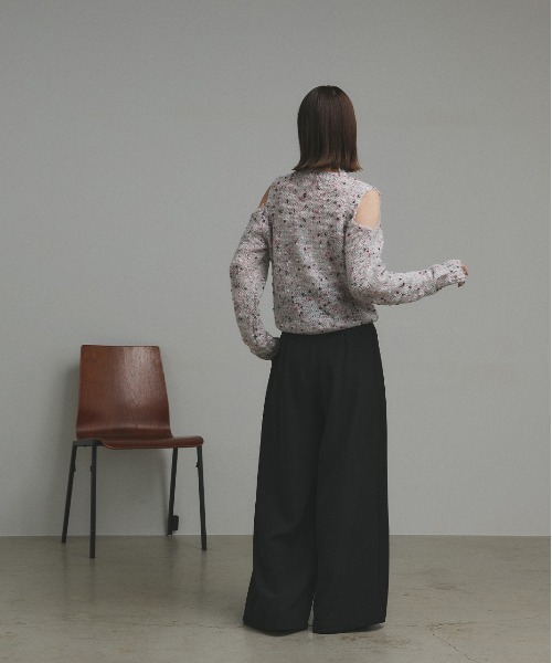 ad thie(アドティエ)の「ミックスネップ ショルダーカットニット(ニット/セーター・レディース・ピンク/イエロー/ブラック・FREE)」の7枚目の写真