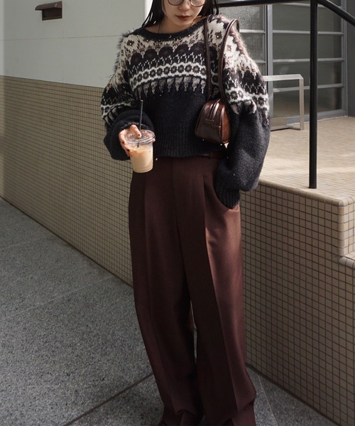 Ameri（アメリ）の「UND CORD DETAIL STRAIGHT PANTS（スラックス・レディース・グリーン/ブラウン/グレー・SMALL/MEDIUM）」の9枚目の写真