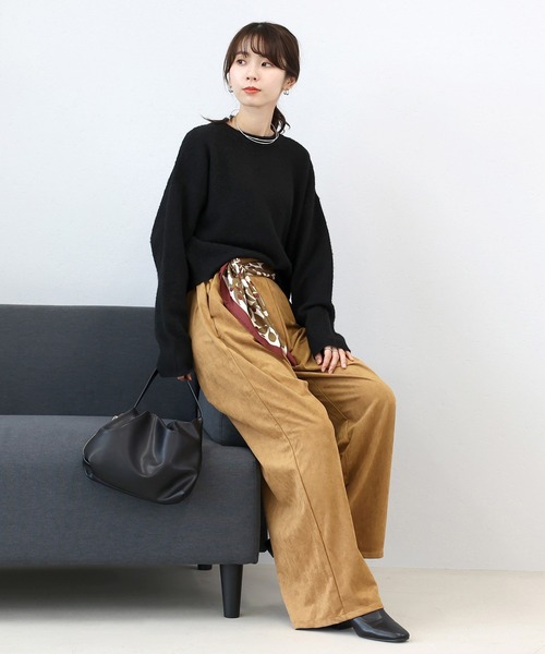 Aletta vita（アレッタビータ）の「フェイクスエードツータックワイドパンツ（その他パンツ・レディース・キャメル/ライトベージュ・M）」の12枚目の写真