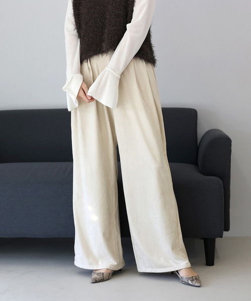 Aletta vita（アレッタビータ）の「フェイクスエードツータックワイドパンツ（その他パンツ・レディース・キャメル/ライトベージュ・M）」の14枚目の写真