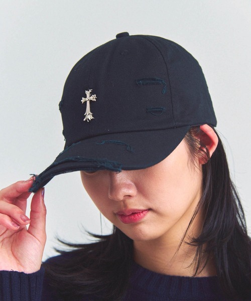 JACKROSE(ジャックローズ)の「UG-クロスダメージCAP(キャップ・メンズ・ホワイト/ブラック・FREE)」の9枚目の写真