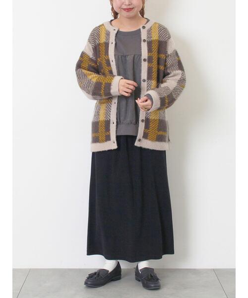 Samansa Mos2(サマンサ モスモス)の「シャギーチェック柄カーディガン(カーディガン/ボレロ・レディース・オレンジ/イエロー/サックスブルー・F)」の7枚目の写真