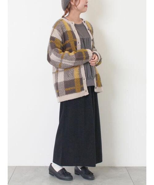 Samansa Mos2(サマンサ モスモス)の「シャギーチェック柄カーディガン(カーディガン/ボレロ・レディース・オレンジ/イエロー/サックスブルー・F)」の8枚目の写真