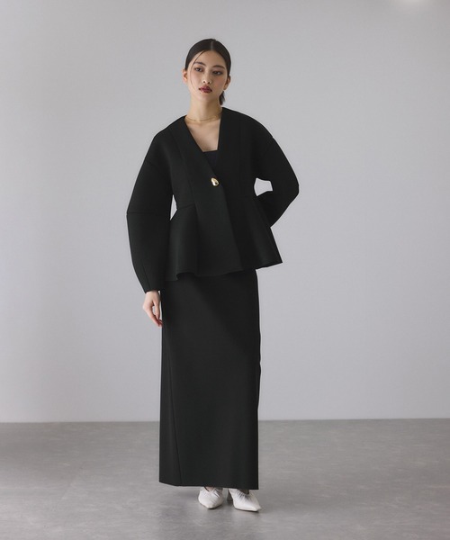 エッグブローチ付きペプラムカーディガン（カーディガン/ボレロ