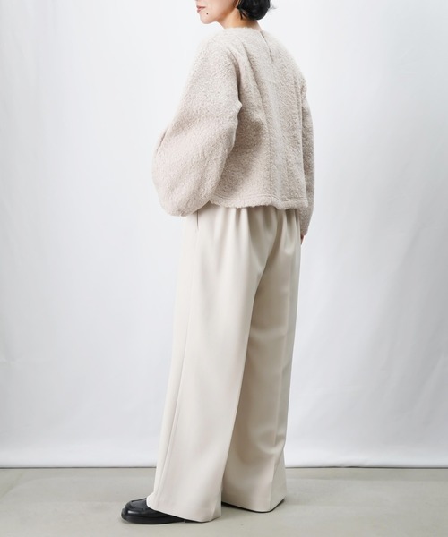 LUCA/LADY LUCK LUCA（ルカ/レディラックルカ）の「LC/LLL フロントタックパンツ/裾タックフレアパンツ（スラックス・レディース・ブラック/ライトベージュ・FREE）」の11枚目の写真