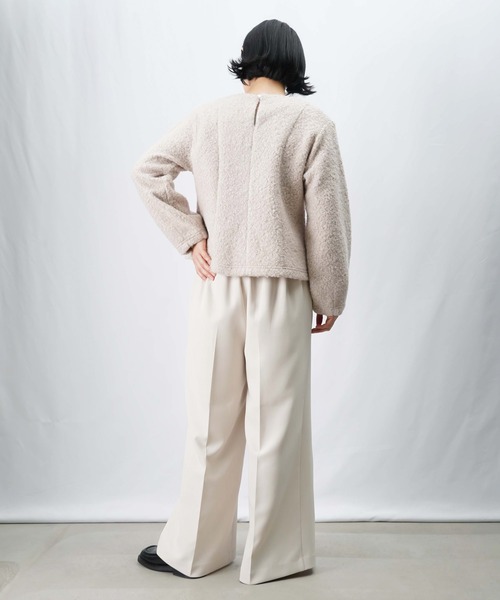 LUCA/LADY LUCK LUCA（ルカ/レディラックルカ）の「LC/LLL フロントタックパンツ/裾タックフレアパンツ（スラックス・レディース・ブラック/ライトベージュ・FREE）」の12枚目の写真